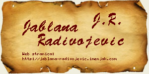 Jablana Radivojević vizit kartica